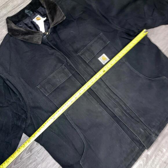 Carhartt Jacket Back Quilted Lined Black Chore Coat XXL 50 Heavy Insulate - Picture 6 of 9